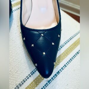 Elegant Navy Studded Women's Shoes
